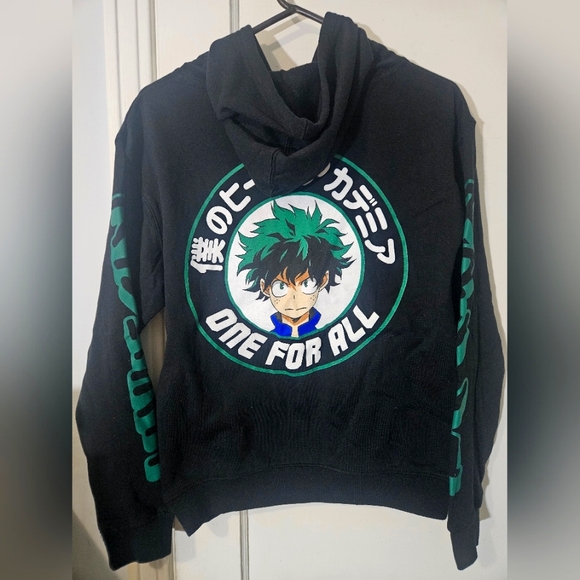 My Hero Academia Deku One For All Black Unisex Pullover Hoodie Small NEW /w Tags - Picture 1 of 5